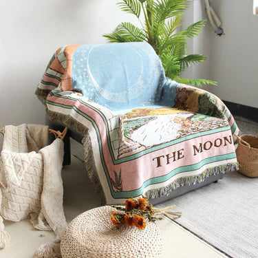 Floral The Sun Tarot Nordic Sofa Blanket Cover Bedspread Home Decor